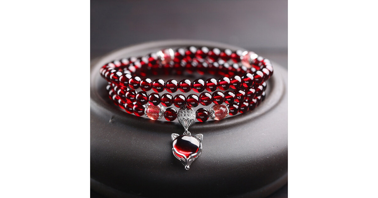 Bracelet Argent 925 Avec Grenat Et Corail Rouge | Bijou Fait Main Ajustable | Style Chaîne Victorien